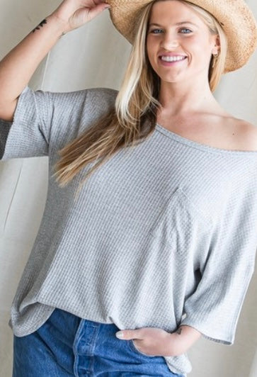 Grey Waffle Top