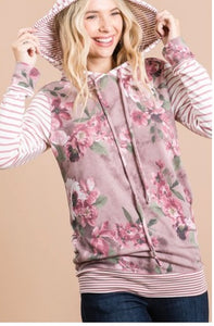 Marsala Floral Pullover