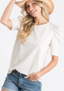 Cream Puff Sleeve Top