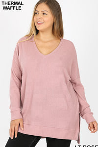 Rose Waffle Knit Top