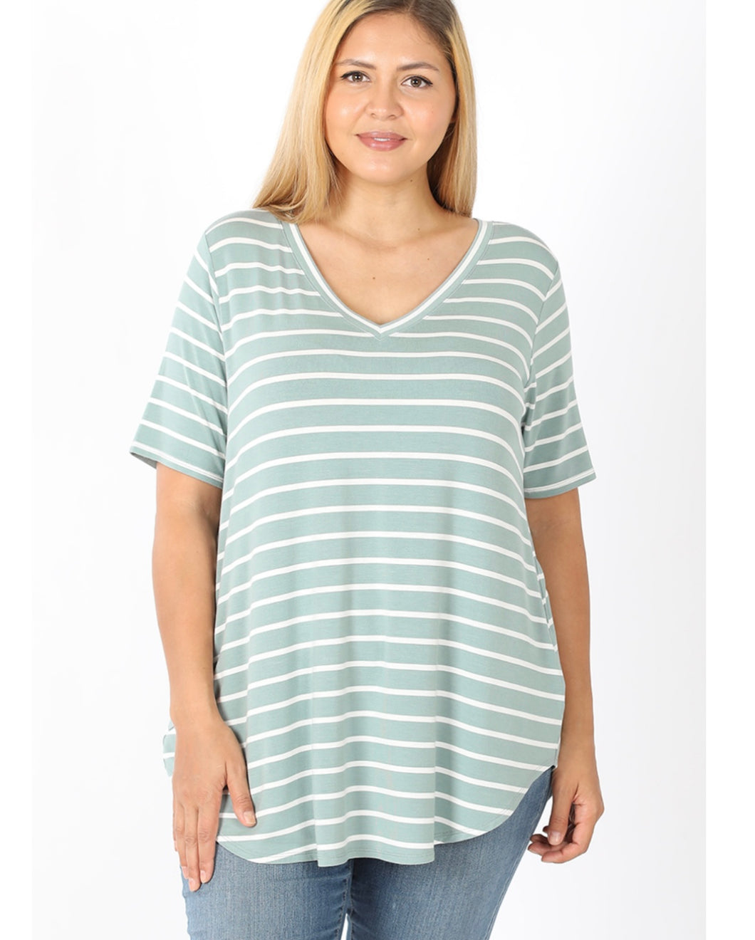 Sea-foam Striped Top