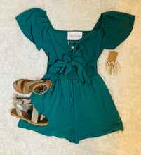 Load image into Gallery viewer, Teal Tie Reversible Romper
