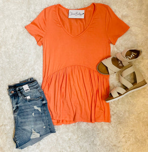 Coral Babydoll Top