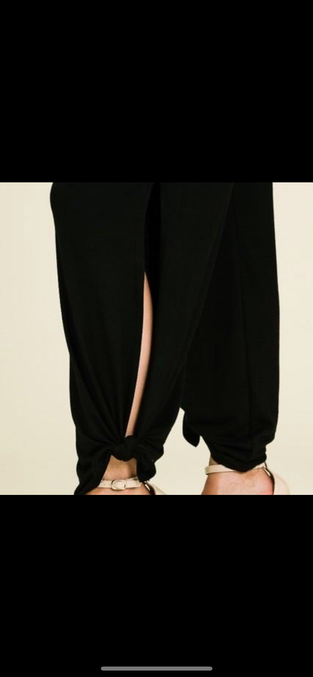 Black Slit Leg Pants