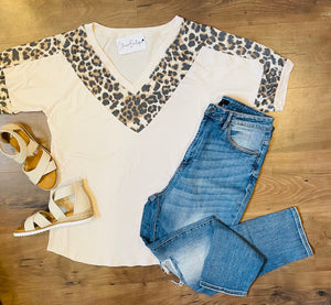 Oatmeal Leopard Top